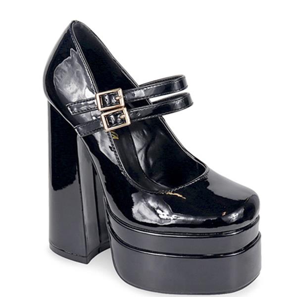 DOUBLE STRAP MARY JANE CHUNKY HEEL 12 PAIRS