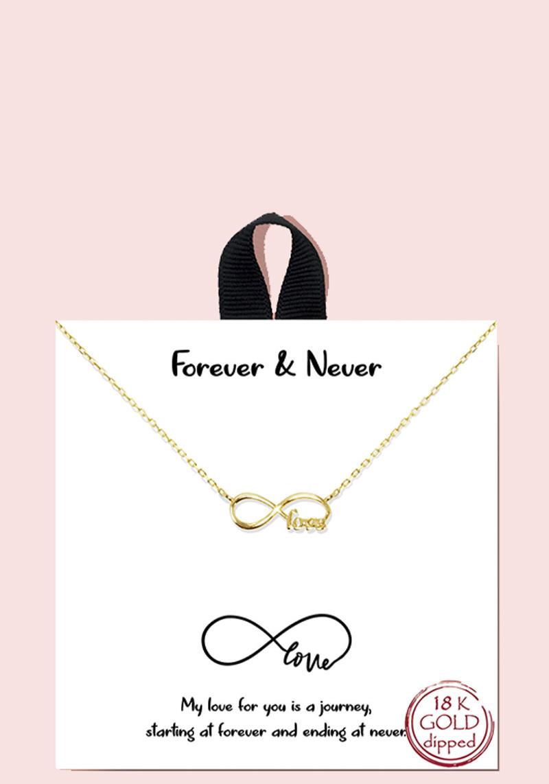 FOREVER & NEVER NECKLACE 18K GOLD RHODIUM DIPPED