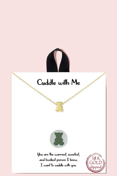 18K GOLD RHODIUM DIPPED CUDDLE WITH ME NECKLACE