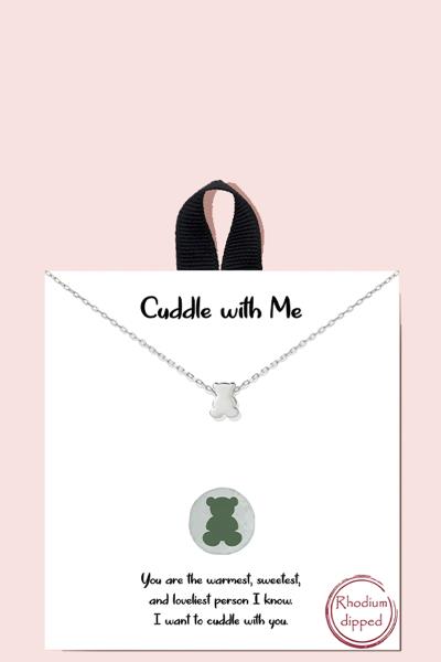 18K GOLD RHODIUM DIPPED CUDDLE WITH ME NECKLACE