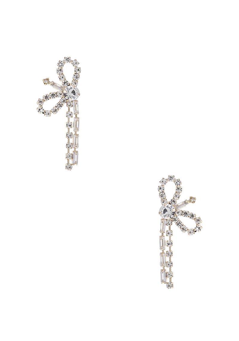 RHINESTONE CRYSTAL BUTTERFLY WITH TAIL EARRING