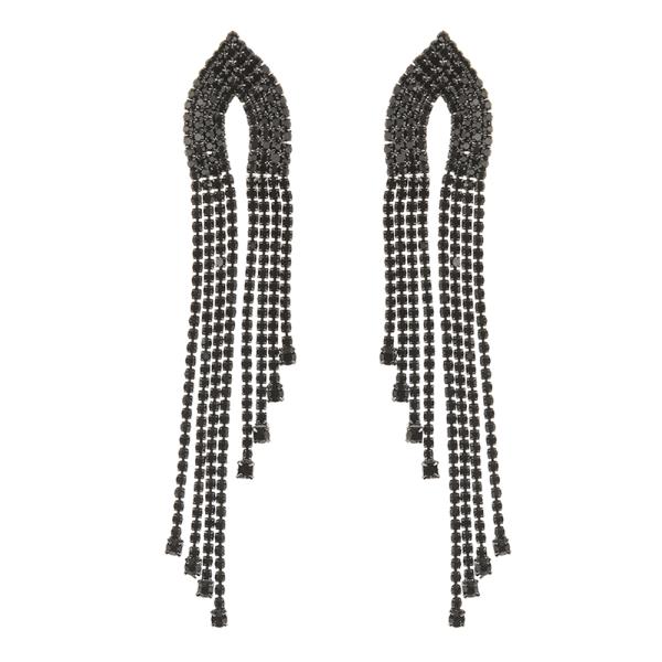 RHINESTONE MARQUISE FRINGE POST EARRING