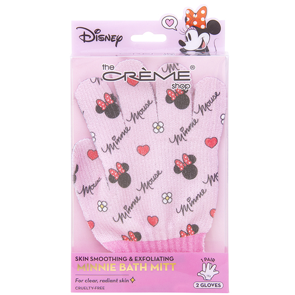DISNEY SKIN SMOOTHING AND EXFOLIATING MINNIE MOUSE BATH MITT PAIR GLOVES