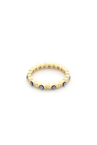 EVIL EYE RHINESTONE METAL RING