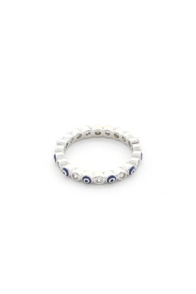 EVIL EYE RHINESTONE METAL RING