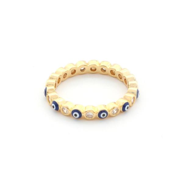 EVIL EYE RHINESTONE METAL RING