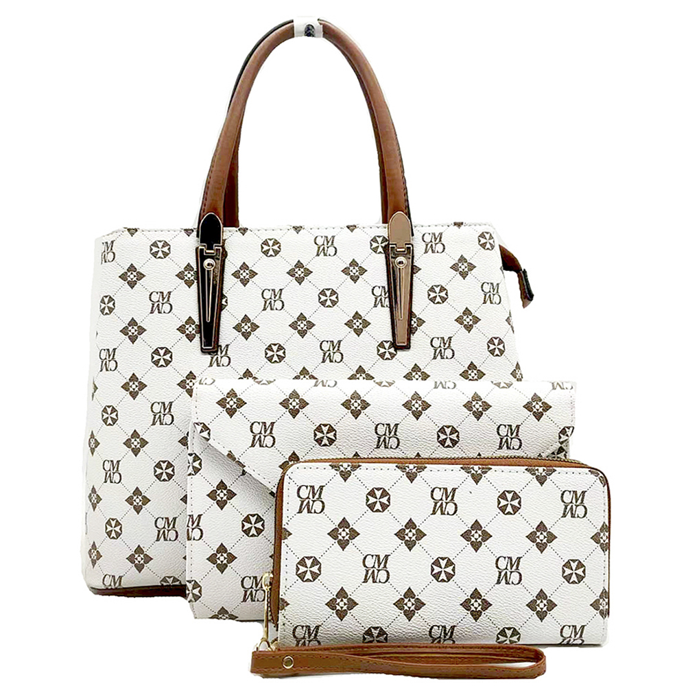 3IN1 ALBA PRINT DESIGN TOTE BAG WITH CROSSBODY AND WALLET SET