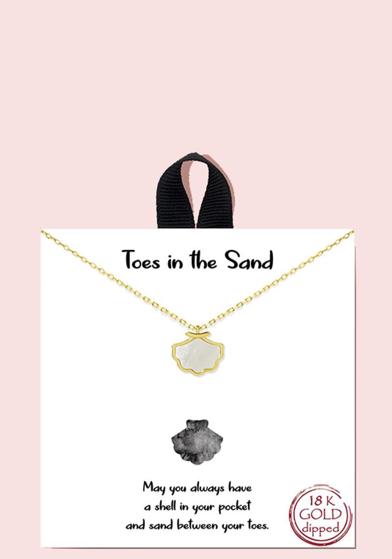 TOES IN THE SAND NECKLACE 18K GOLD RHODIUM DIPPED