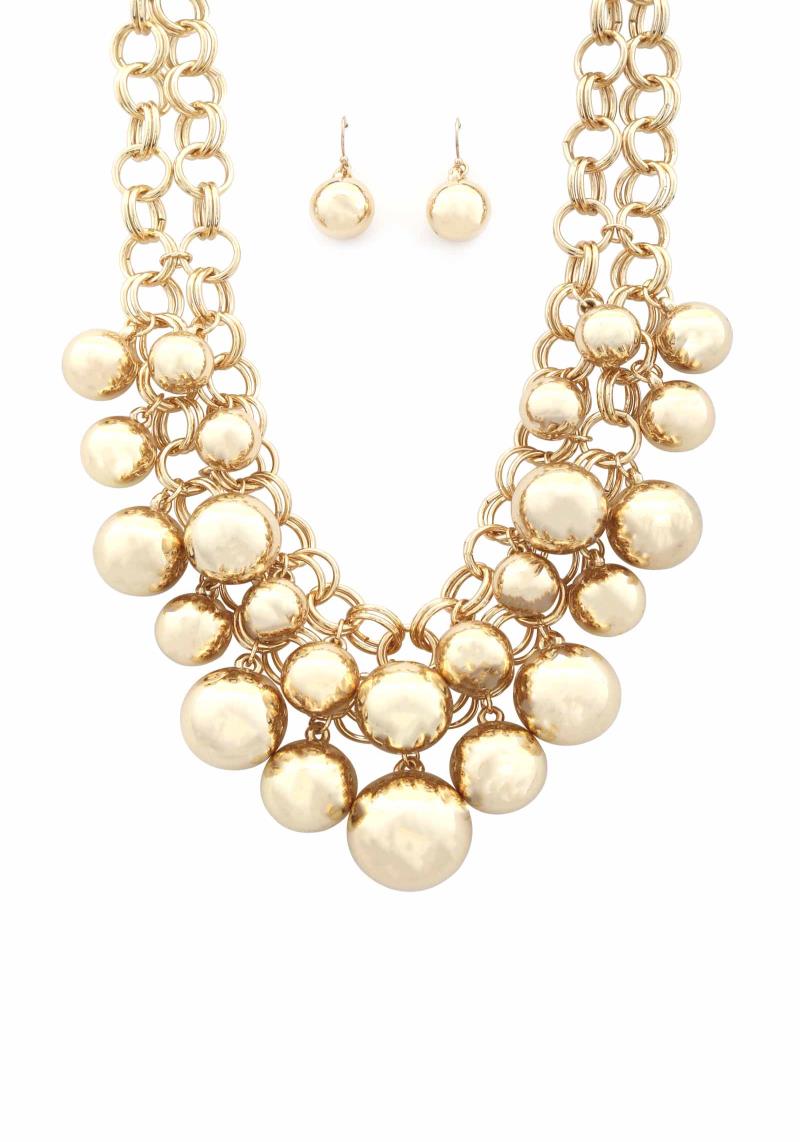 BALL BEAD LAYERED NECKLACE