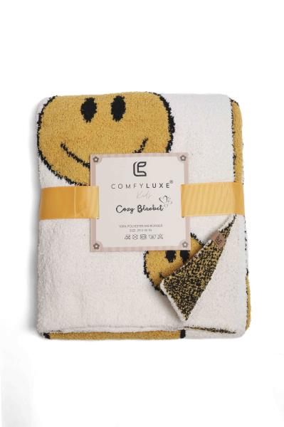 KID`S HAPPY FACE THROW BLANKET