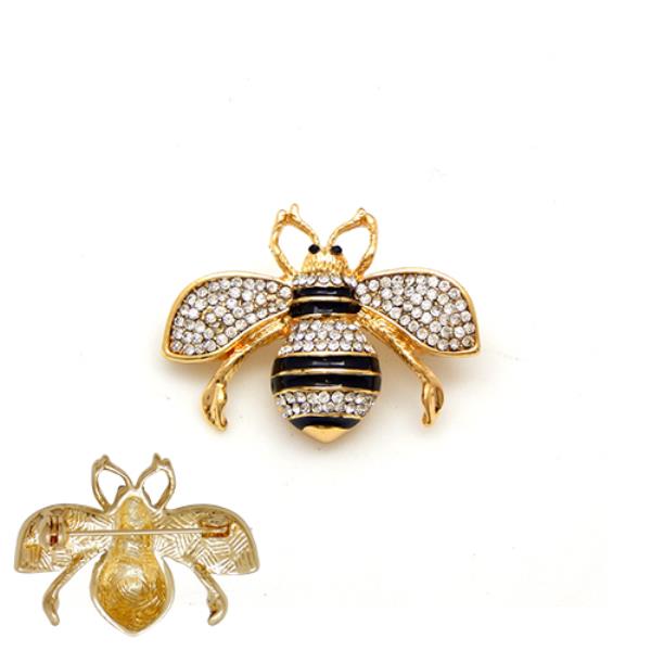 RHINESTONE BEE BROOCH