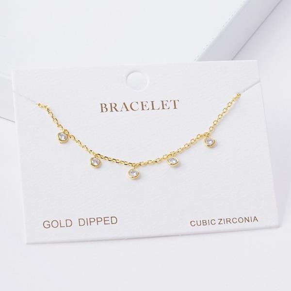 CRYSTAL DANGLE METAL BRACELET