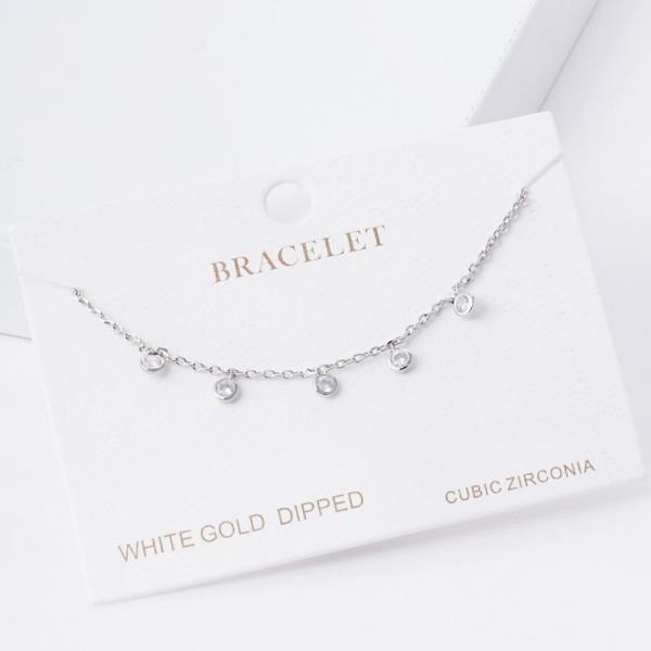 CRYSTAL DANGLE METAL BRACELET