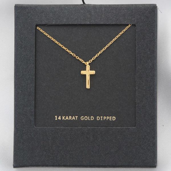 DAINTY CROSS 14 KARAT GOLD DIPPED NECKLACE