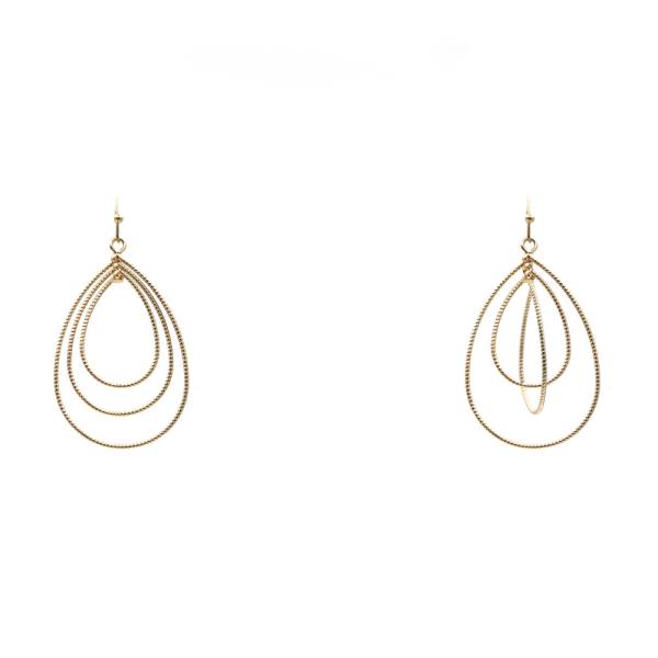 METAL TRIPLE TEARDROP DANGLE EARRING