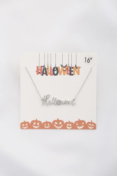 CURSIVE HALLOWEEN PENDANT NECKLACE