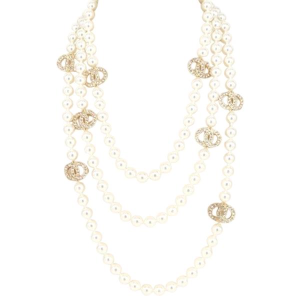DOUBLE CIRCLE PEARL LAYERED NECKLACE
