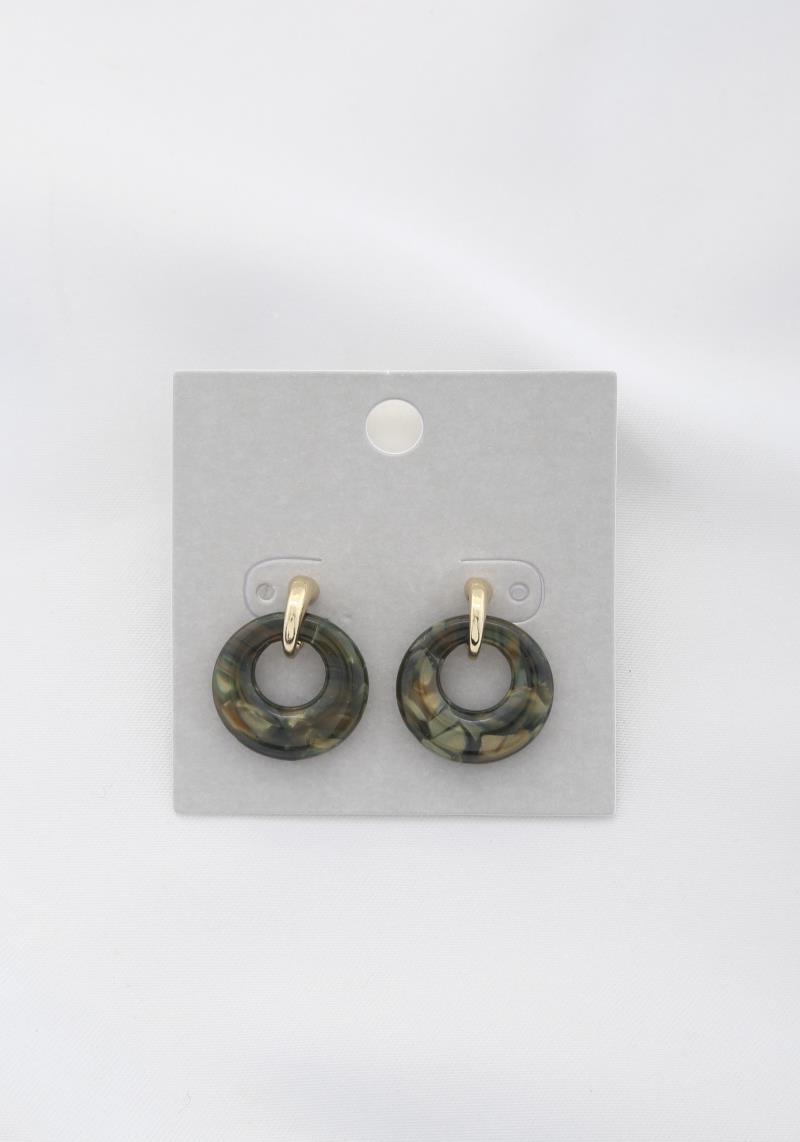 ACETATE CIRCLE POST EARRING