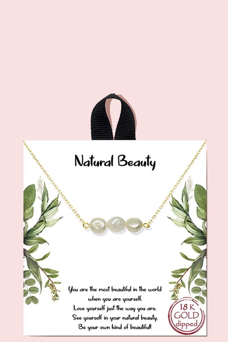 NATURAL BEAUTY NECKLACE 18K GOLD RHODIUM DIPPED