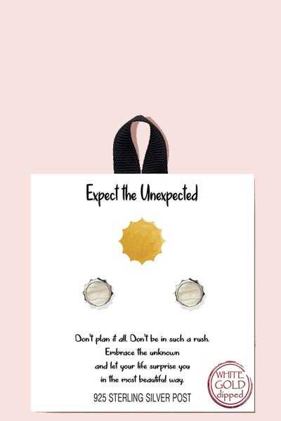 EXPECT THE UNEXPECTED EARRING 18K GOLD RHODIUM DIPPED