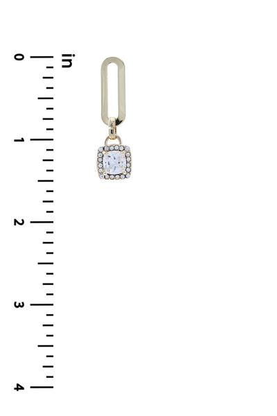 CRYSTAL SQUARE LINK EARRING