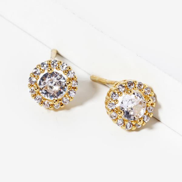 GOLD DIPPED CZ STUD EARRING