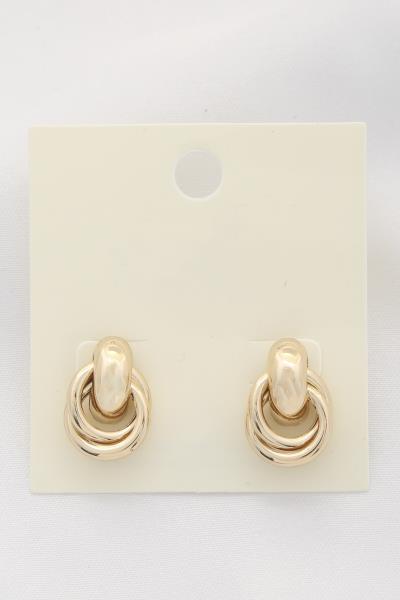 DOUBLE HOOP METAL EARRING