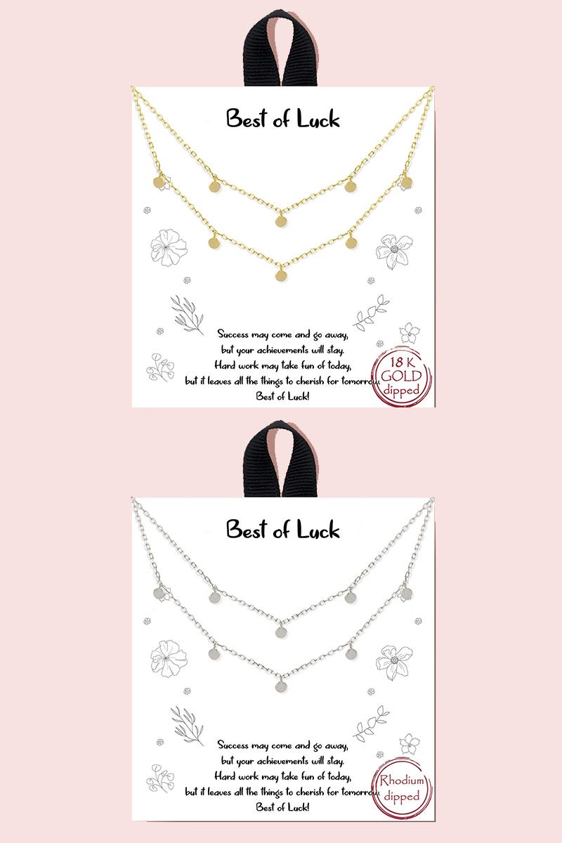 BEST OF LUCK NECKLACE 18K GOLD RHODIUM DIPPED