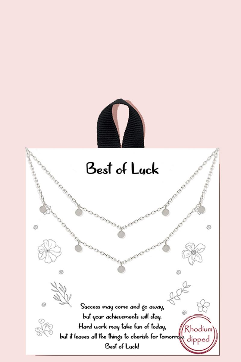 BEST OF LUCK NECKLACE 18K GOLD RHODIUM DIPPED