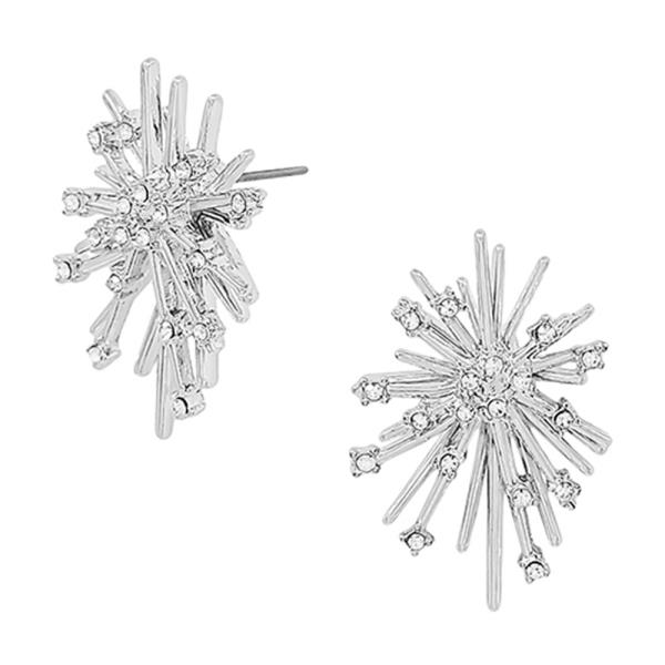 SNOWFLAKE STONE ACCENT POST EARRING