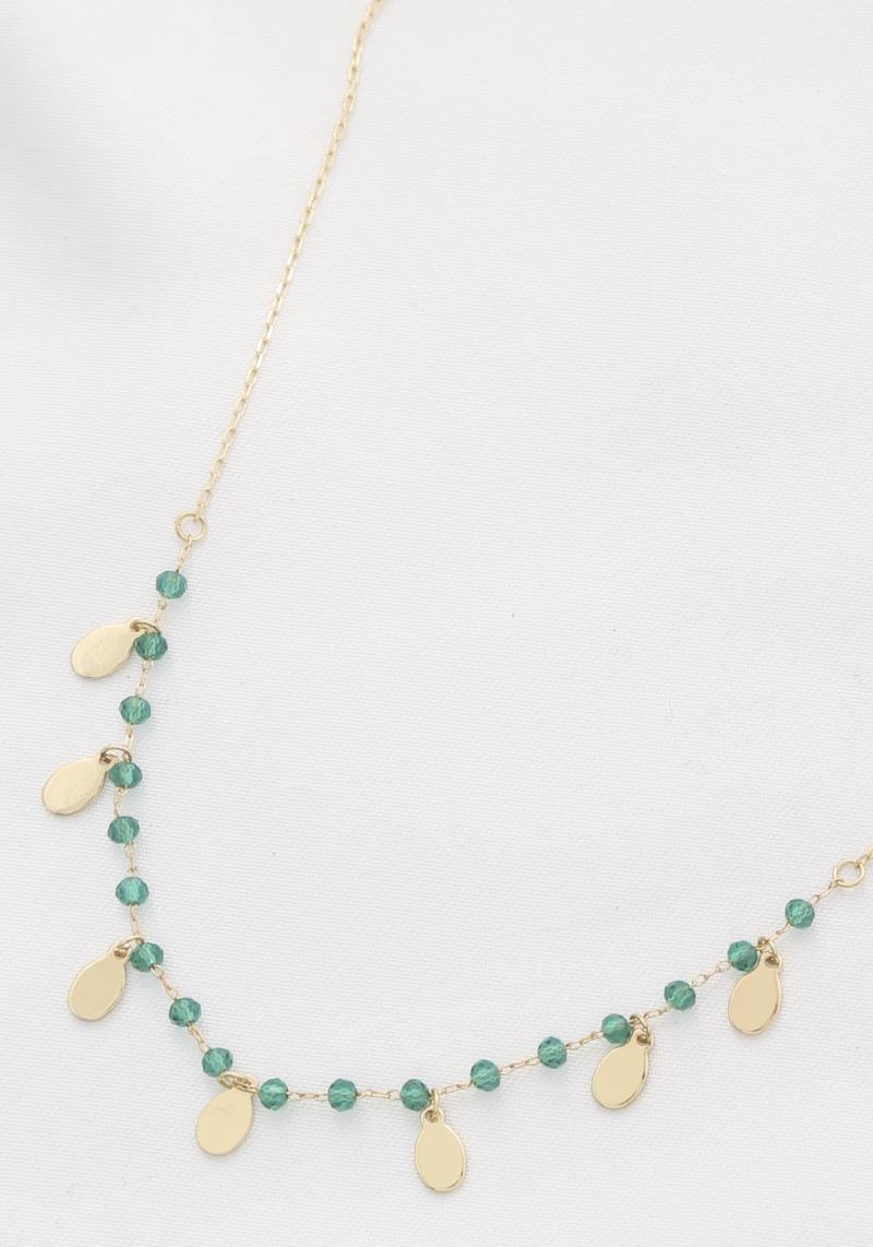 OVAL CHARM BEADED NECKLACE