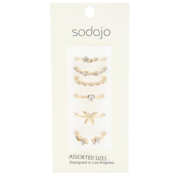 SODAJO BUTTERFLY METAL ASSORTED RING SET