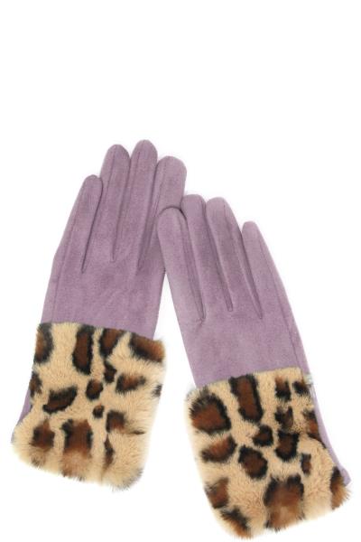 FASHION LEOPARD FAUX FUR GLOVES