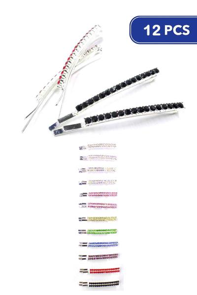 FASHION RHINESTONE HAIR PIN SET (12 UNITS)