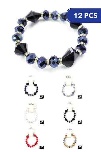 FASHION BEAD STRETCH BRACELET (12 UNITS)