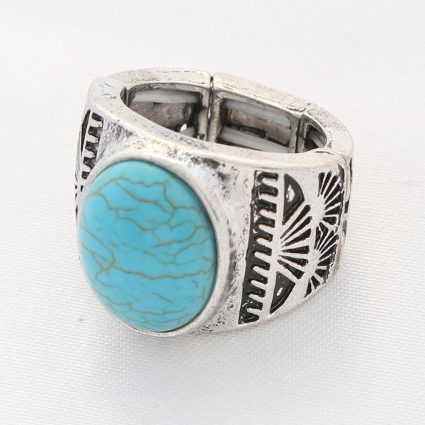 RODEO WESTERN TURQUOISE BEAD RING