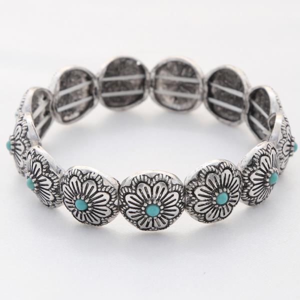 RODEO WESTERN FLOWER PATTERN METAL BRACELET