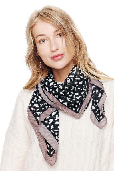 FASHION LEOPARD PRINT PLEATED NECK SCARF