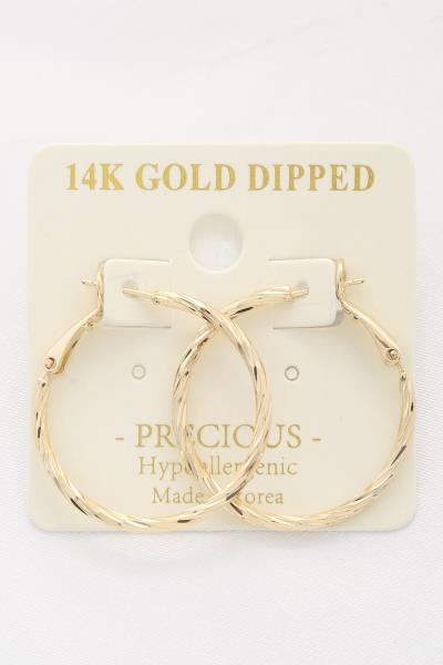 TWISTED 14K GOLD DIPPED HOOP EARRING