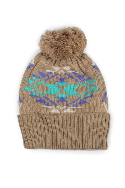 FASHION AZTEC PATTERN BEANIES WITH POM POM