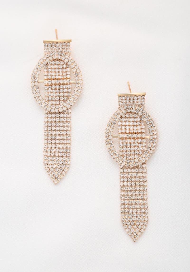 RHINESTONE BELT EARRING