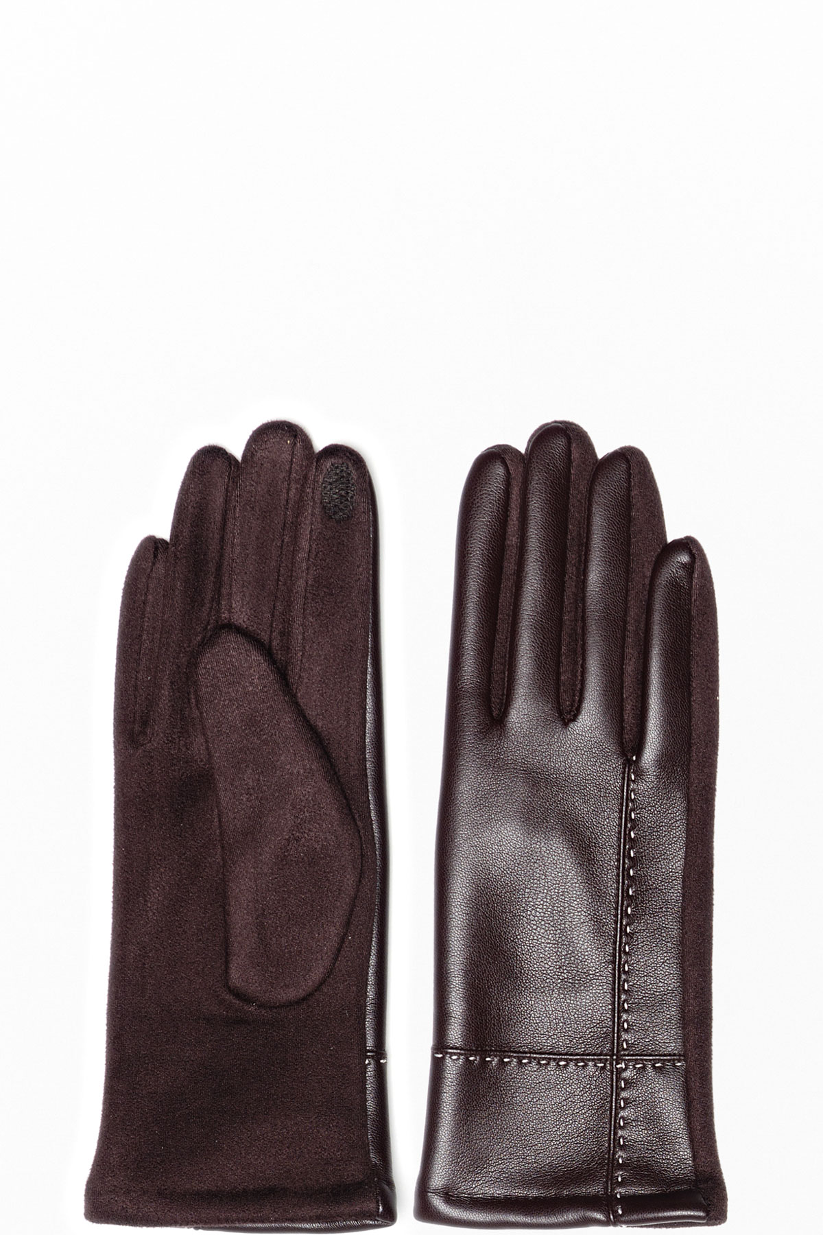 FAUX LEATHER SPANDEX TOUCH SCREEN GLOVE