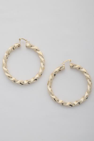 TWISTED METAL HOOP EARRING
