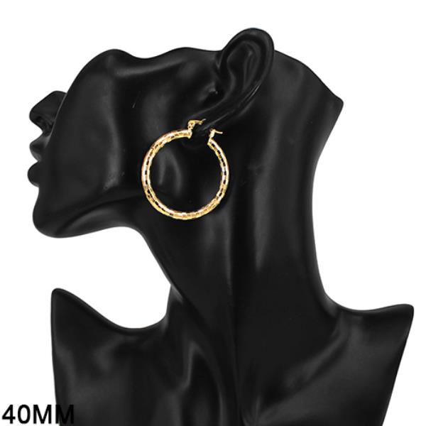 TEXTURED HOOP EARRING