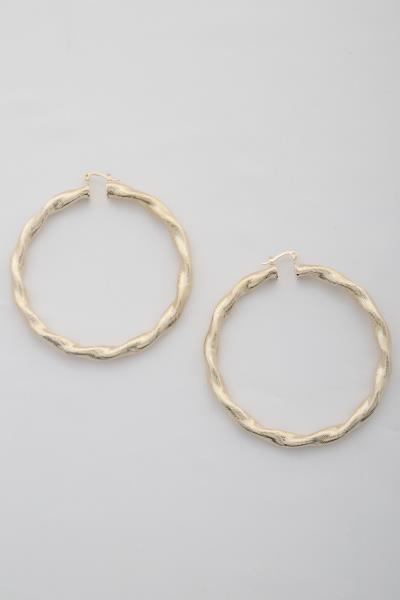 TWISTED METAL HOOP EARRING