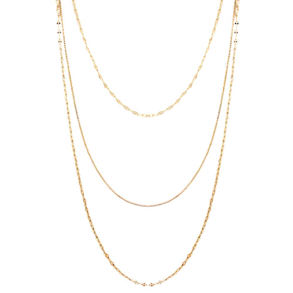 DAINTY LAYERED METAL NECKLACE