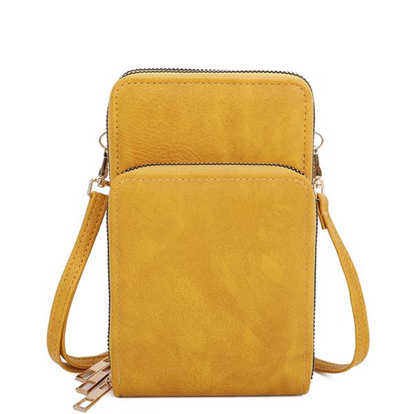 PLAIN ZIPPER SQUARE CROSSBODY BAG