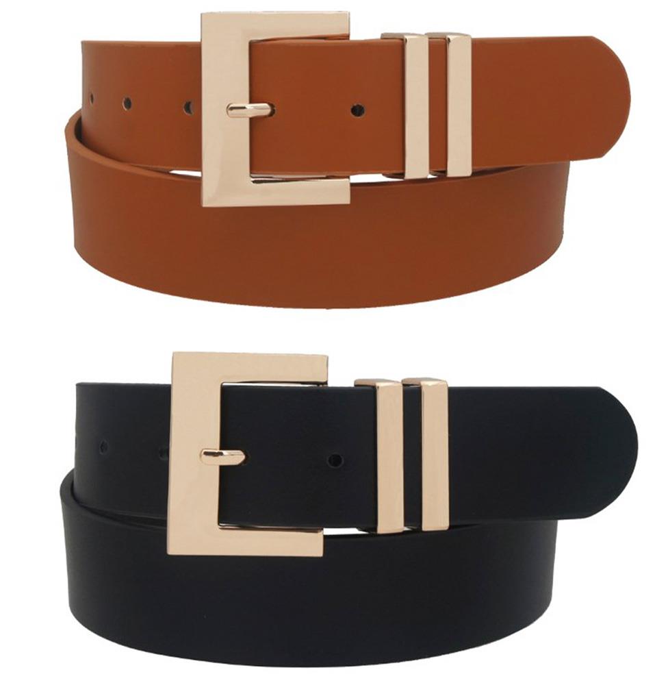 PLUS SIZE SQUARED OUT BUCKLE DUO BELT