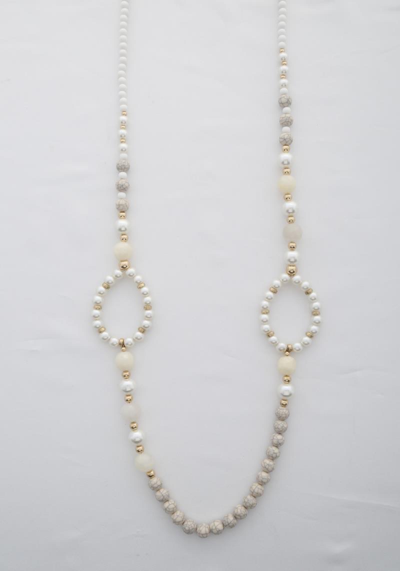 OVAL PEARL BEAD NECKLACE