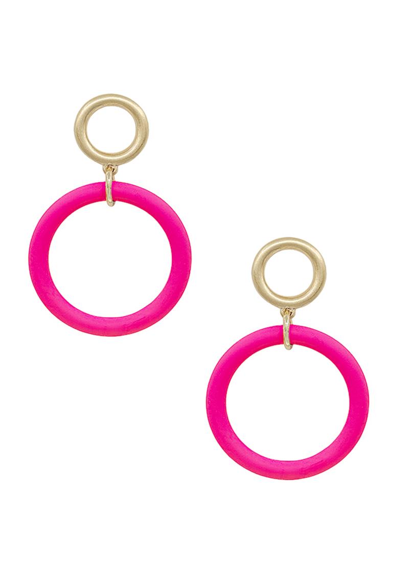 DOUBLE ROUND DANGLE EARRING